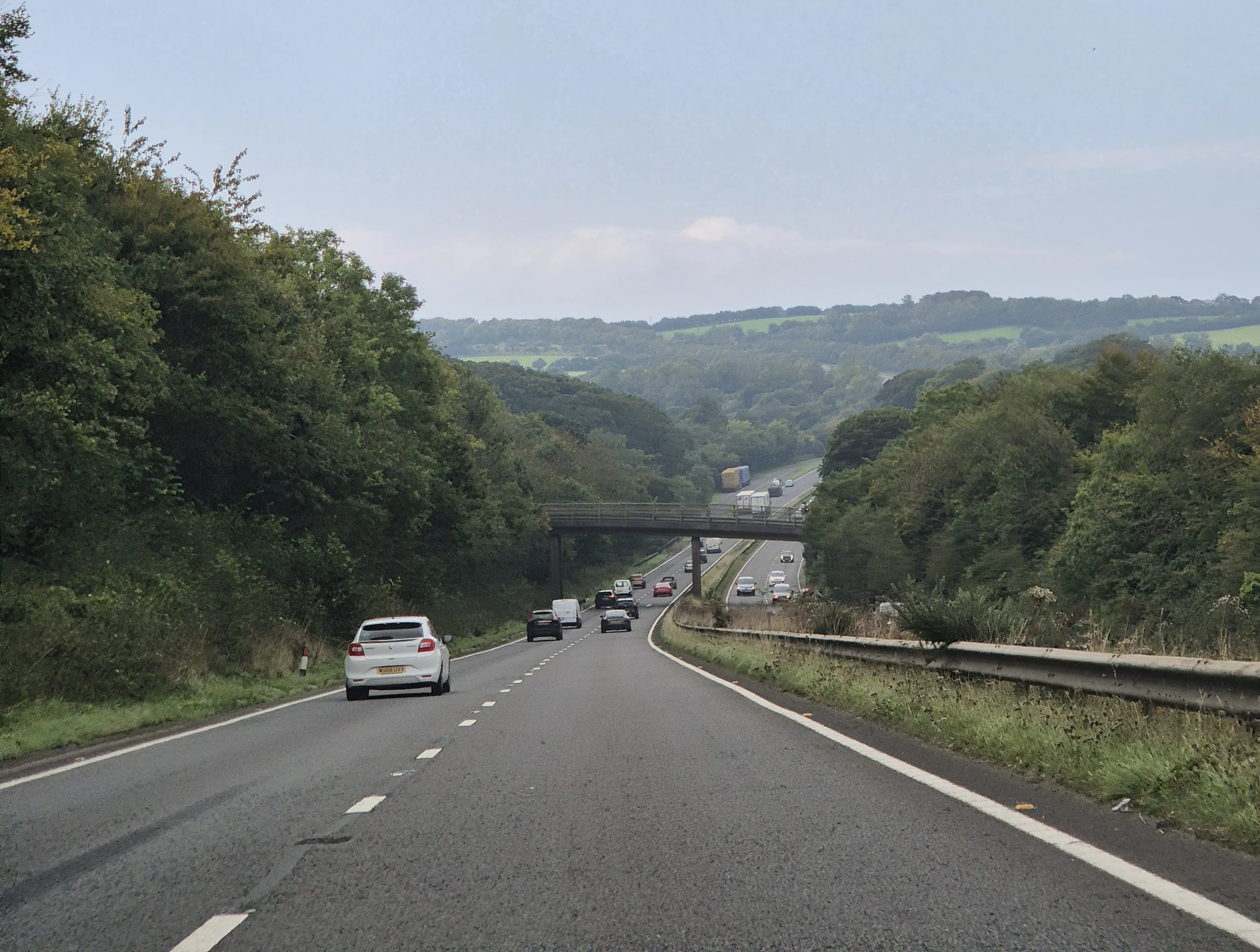 Highway with hills as backdrop
