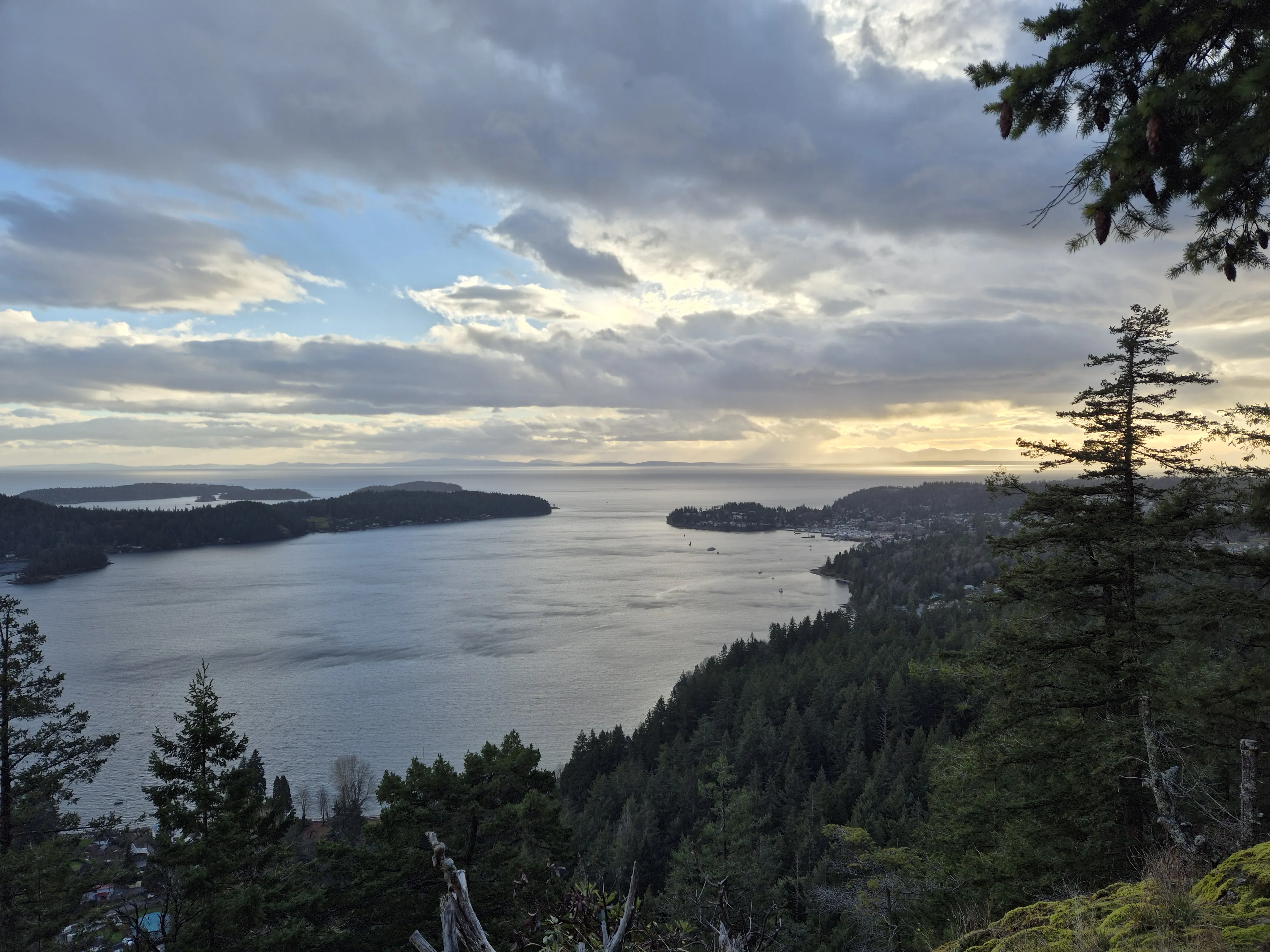 View of the surrounding islands and coast from Soames Hill top.