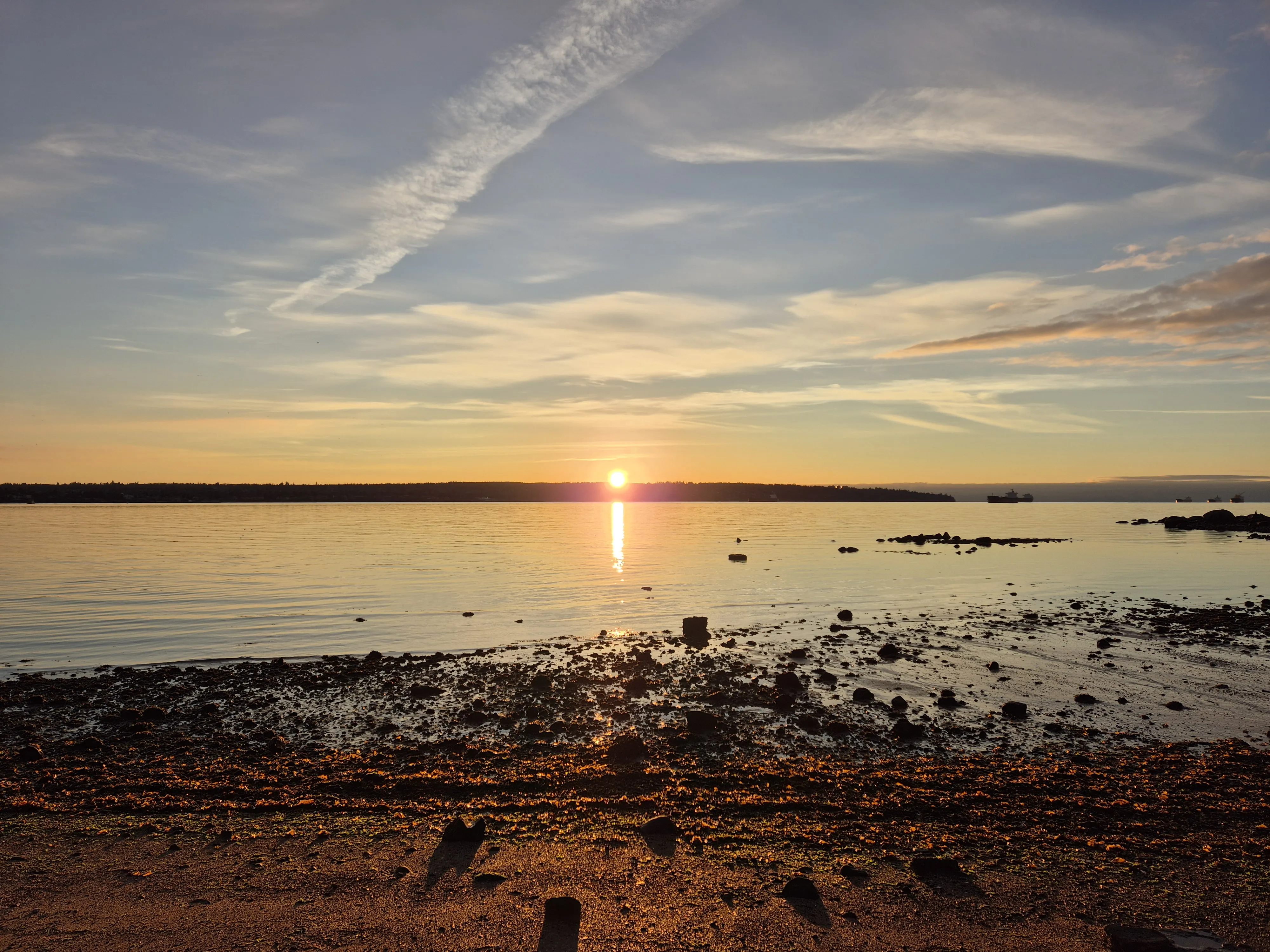 Sunset from the west coast fo Stanley Park.